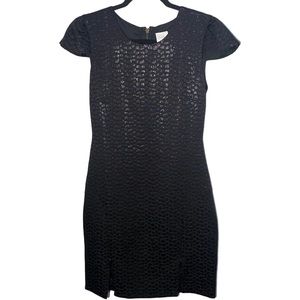 2B.Rych Womens Size 8 Cap Sleeve‎ Professional Dress  Round Neck Black Sheen